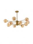 Lustre Dourado Sputnik 12 Globos Com Micro Led  