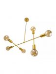 Lustre Sputnik Gun Dourado P/6 Lampadas