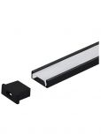 Perfil de LED Sobrepor Preto 3 Metros 17x7mm