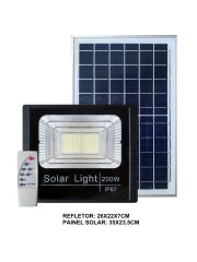 Refletor Solar LED 200w Auto Recarregável Branco Frio Prova d'água