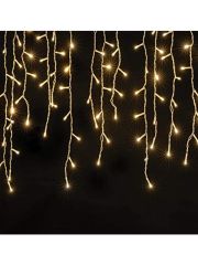 Cascata 8 Funções 5 Metros com 200 Leds Branco Quente 110v