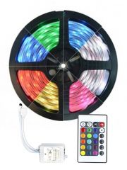 Fita de Led 5050 60 Leds por metro IP65 Rolo 5m Rgb+Controle 12V