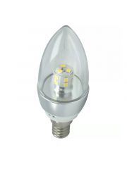 Lampada LED Vela 5w E14 Transparente Sem Bico Branco Quente