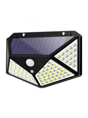 Arandela Solar LED Balizador Parede 20w Sensor Presença 100 Leds Branco Frio