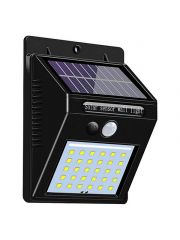 Arandela Solar LED Balizador Parede 6w Sensor Presença 30 Leds Branco Frio