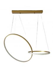 Lustre Moderno 2 Aneis Dourado 80w