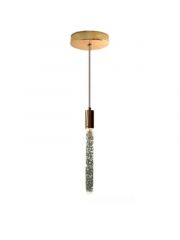 Pendente Led Dourado Filete Cristal Tubo 