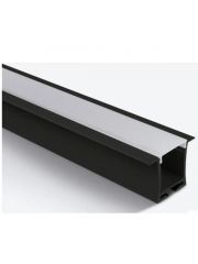 Perfil de LED Embutir Preto 2 Metros 24x19mm