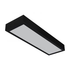 Plafon LED Sobrepor Retangular 120x30 48w Branco Quente Preto