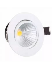 Spot LED COB Embutir Redondo 3W Direcionável Branco Frio